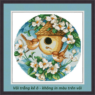 Tranh thêu chữ thập không màu in trên vải DV024 (28 x 28 cm)