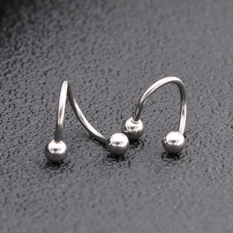 Khuyên Xoắn Giả 2 Lỗ UNISEX Cá Tính Bằng Thép Y Tế Không Rỉ