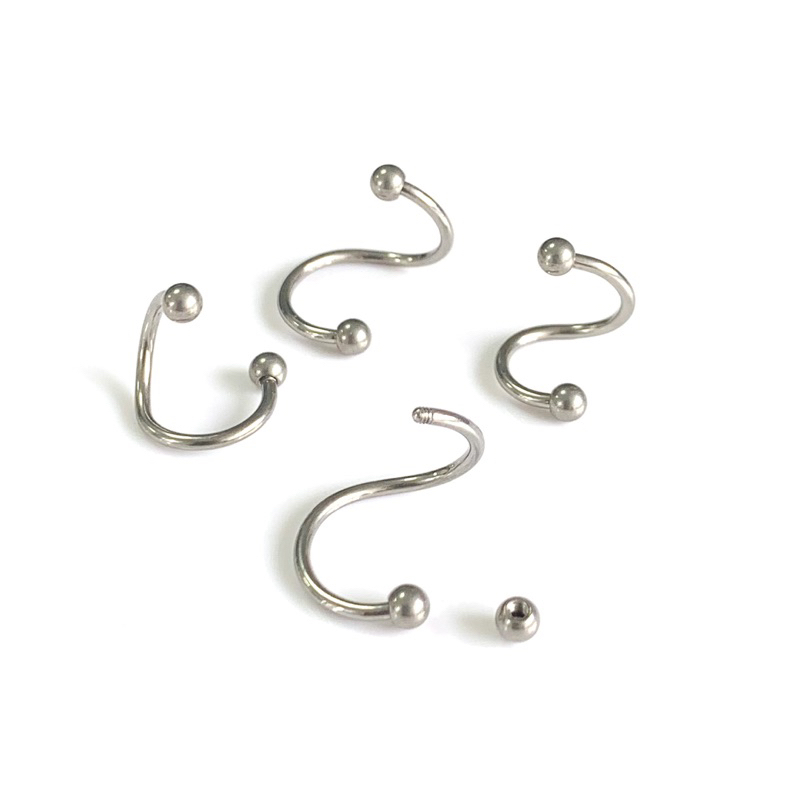 Khuyên Xoắn Giả 2 Lỗ UNISEX Cá Tính Bằng Thép Y Tế Không Rỉ