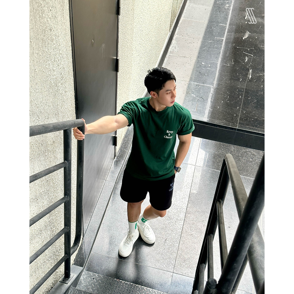 Áo Phông Hè Xanh KEEP IT Phong Cách BASIC Lịch Sự, Áo Thun Tay Lỡ Chất Liệu Cotton Khô Mềm Mịn Thấm Hút Mồ Hôi Tốt