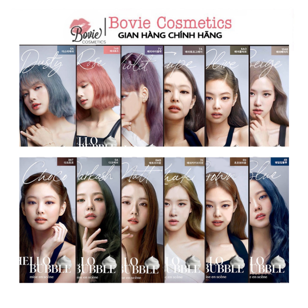 Thuốc nhuộm tóc bọt biển Hello Bubble Mise en Scène / Miseen Screne BlackPink Hàn Quốc mẫu mới - Bovie