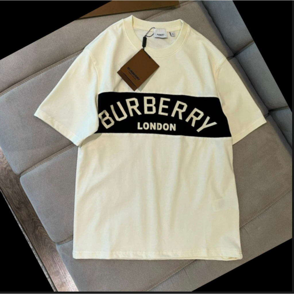 Áo Thun BURBERRY LONDON Form Rộng Tay Lỡ Vải Cotton 100%