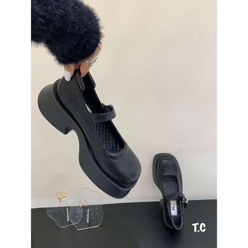 Giầy Moca Đế Cao Trắng Đen Full Size 35-39  -  By Anh Dinh Phuong