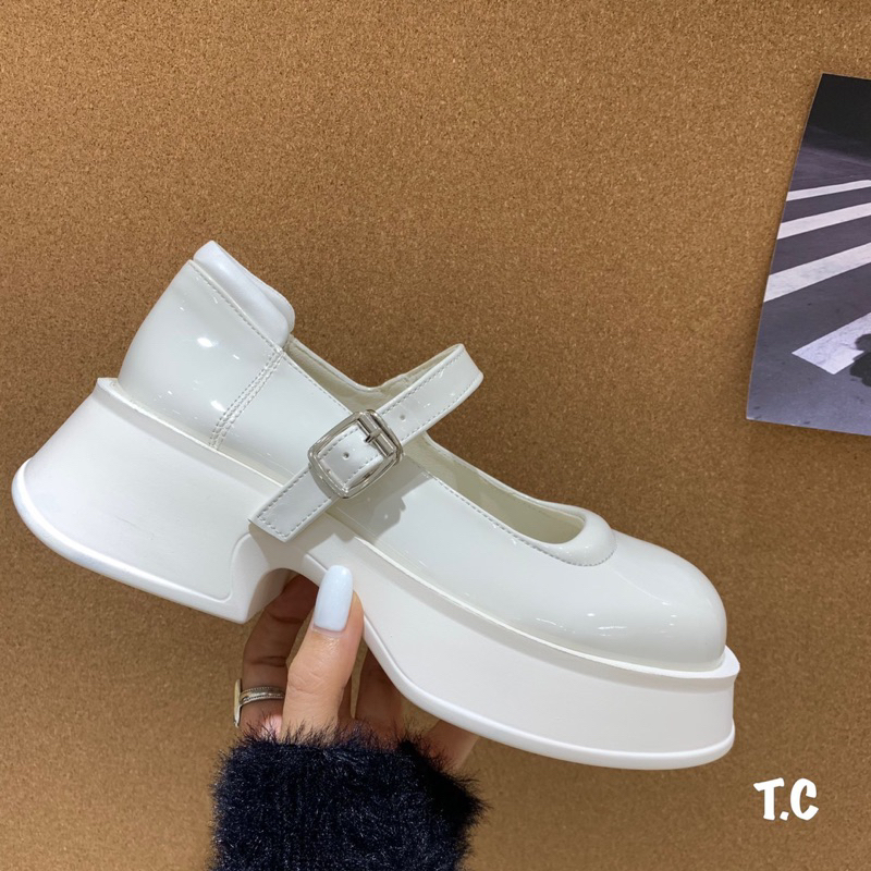 Giầy Moca Đế Cao Trắng Đen Full Size 35-39  -  By Anh Dinh Phuong