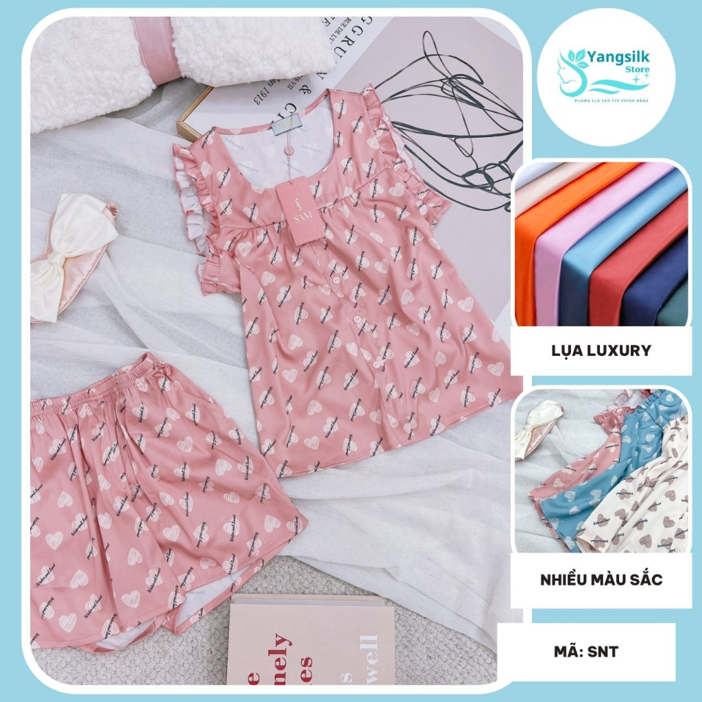 Pijama mặc nhà nữ lụa Sam luxury cao cấp kiều dáng đơn giản mặc nhà thoải mái nhẹ nhàng