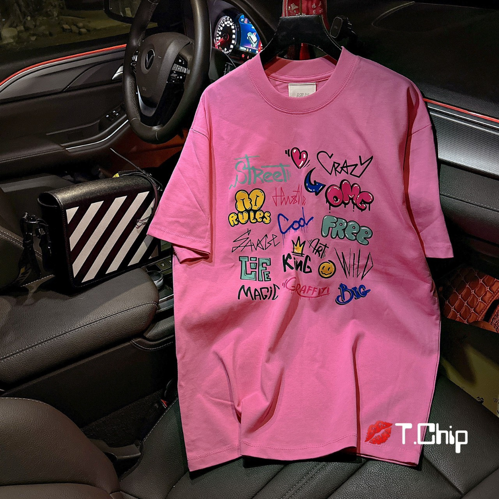 Áo Thun BALENCIAGA Hoạ Tiết Form Rộng Tay Lỡ Vải Cotton 100%