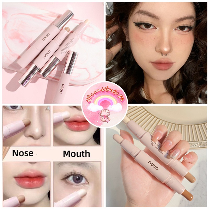 Bút hai đầu tạo khối Novo Contouring Pen tiện lợi giúp khuôn mặt sắc nét chính hãng