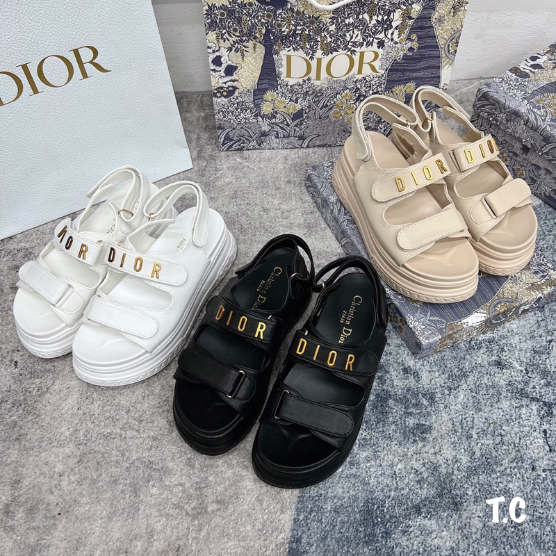 Sandal Dior Đế Cao Trắng Đen Kem Full Size 35-39  -  By Anh Dinh Phuong