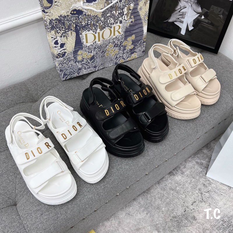 Sandal Dior Đế Cao Trắng Đen Kem Full Size 35-39  -  By Anh Dinh Phuong
