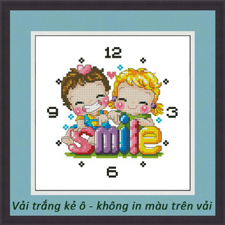 Tranh thêu chữ thập không in màu trên vải DH124 (19 x 19 cm)