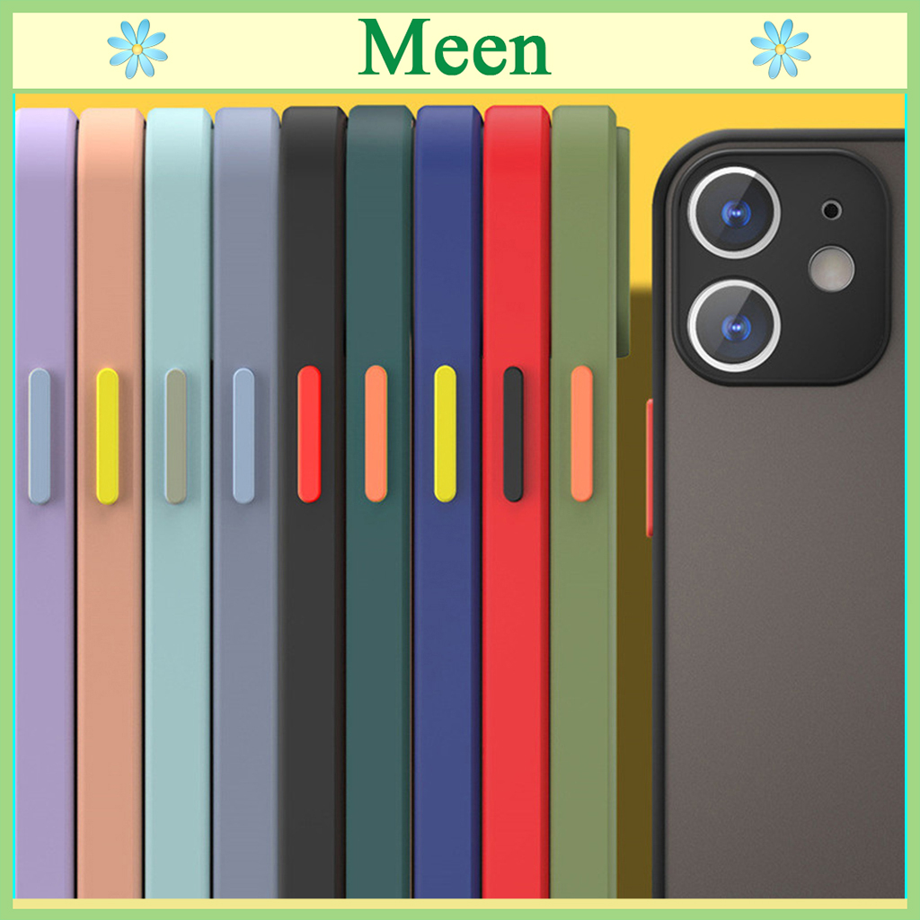 Ốp lưng Nhám IPhone 6/7/7plus/8plus/x/xs/xsmax/11/11pro/11promax Viền 4 màu đẹp sang, Mặt lưng nhám chống Bám vân tay