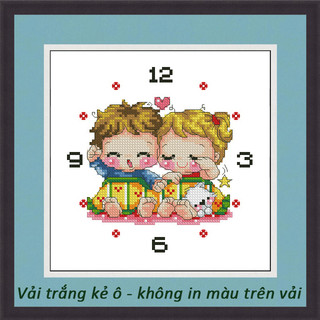 Tranh thêu chữ thập không in màu trên vải - DH122 (19 x 19 cm)