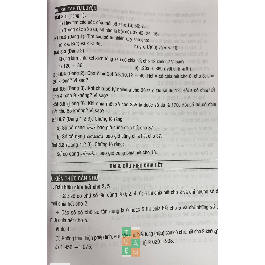 Sách - Hướng dẫn học và giải các dạng bài tập Toán 6
