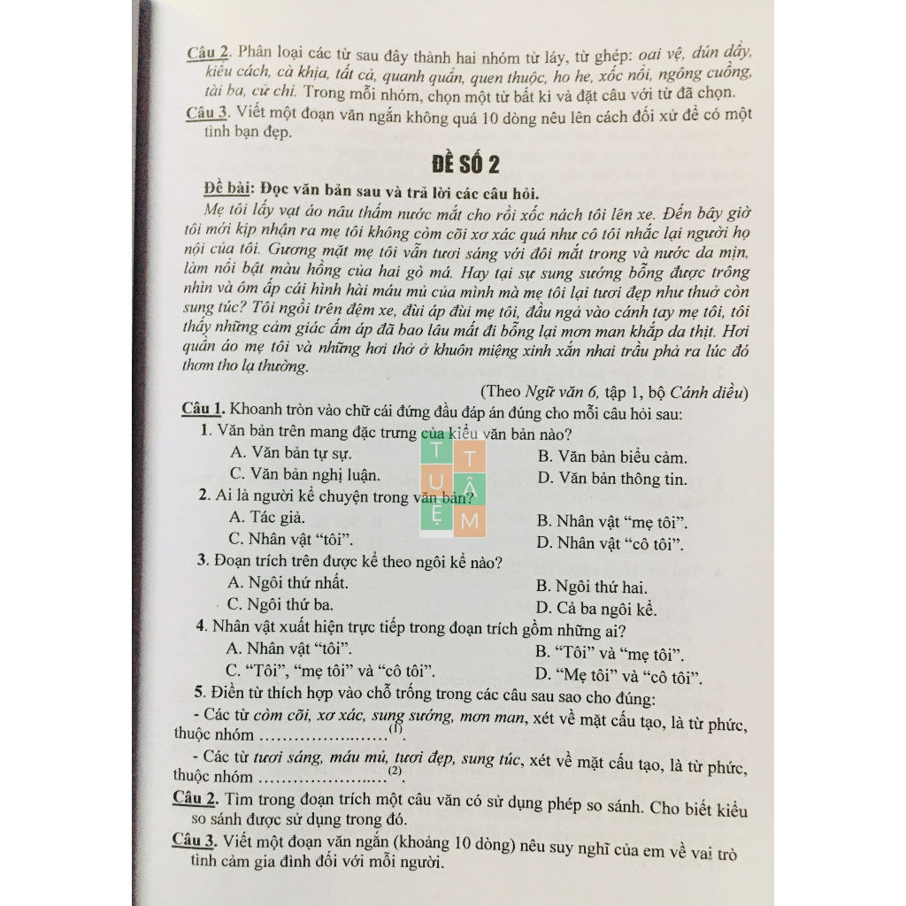 Sách - Đề kiểm tra Ngữ Văn 6