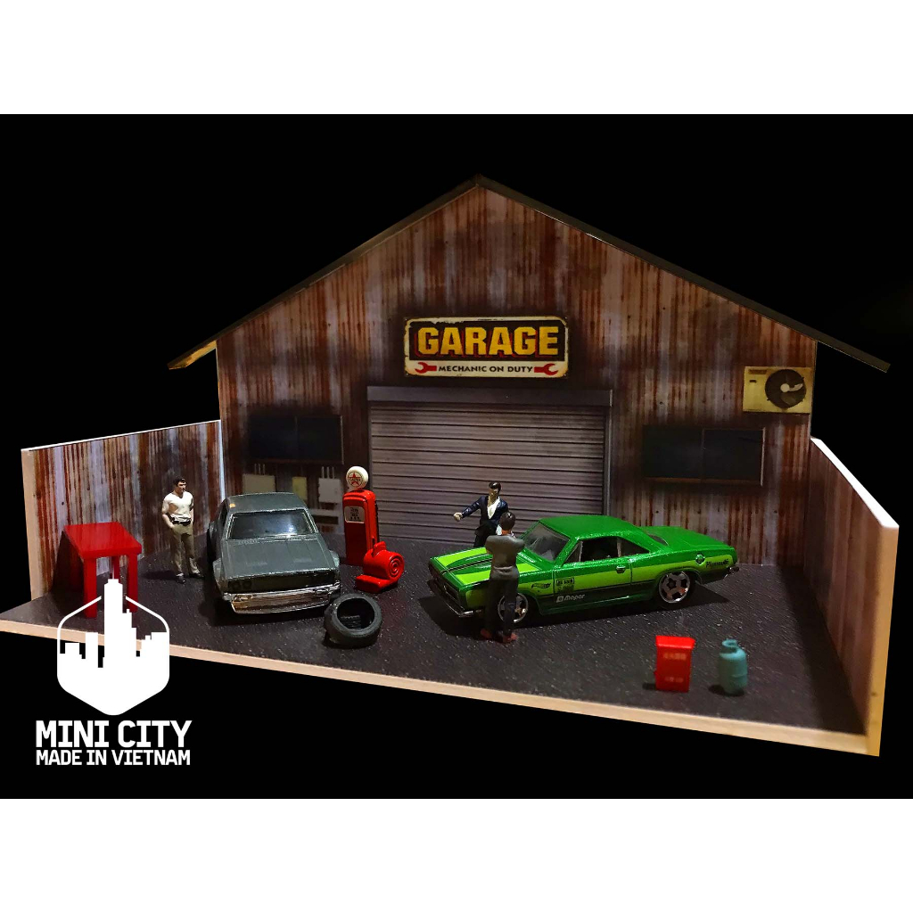 Garage đồng quê 1:64 mô hình