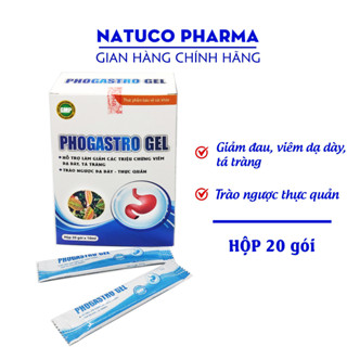 Gel dạ dày Phogastro Gel giảm trào ngược dạ dày, giảm đau dạ dày,  giảm  loét dạ dày, tá tràng  - Hộp 20 gói x 6g