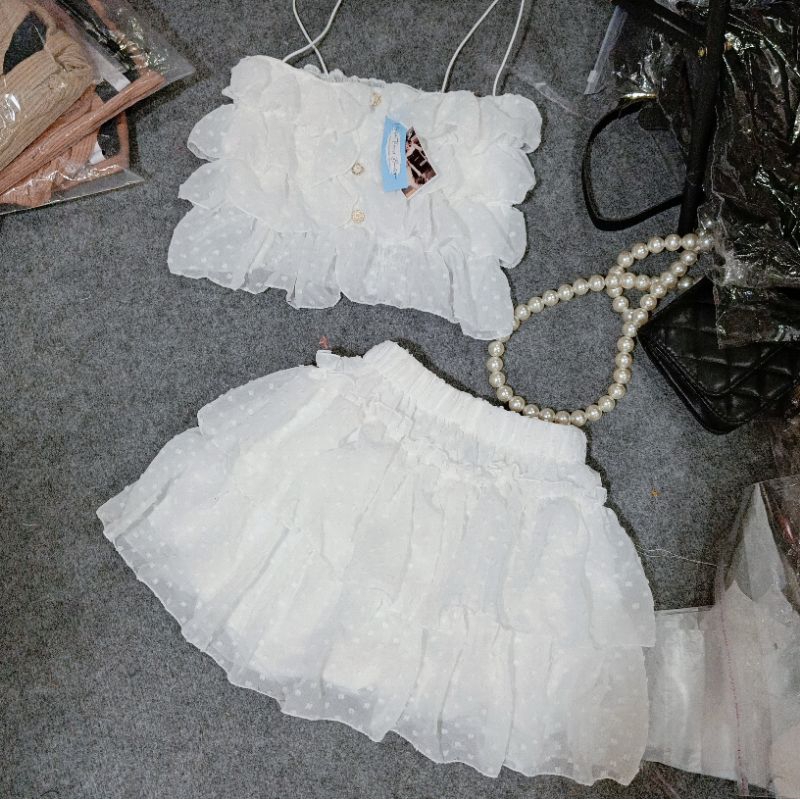 Set voan bi 2 dây tầng phối nút loại đẹp