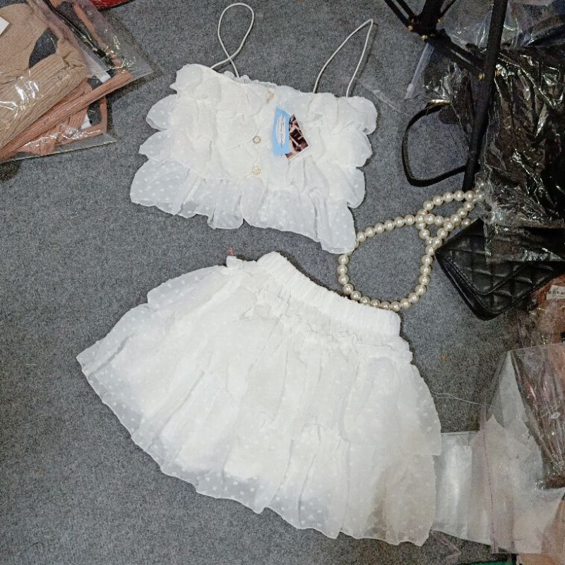 Set voan bi 2 dây tầng phối nút loại đẹp