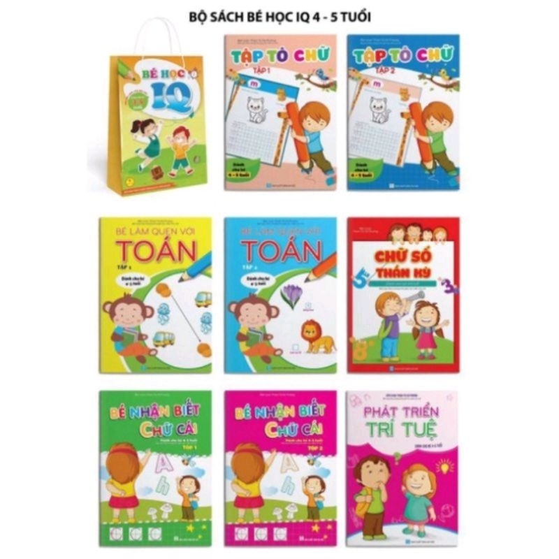 (Sỉ/lẻ) Sách - Bộ tô màu - Bé học IQ 4-5 tuổi ( 8 quyển ) NKBOOK
