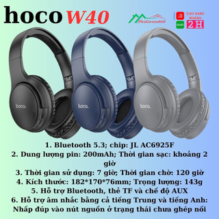 Tai nghe Bluetooth,Tai nghe không dây Hoco W40.Dùng cho điện thoại,laptop,máy tính...