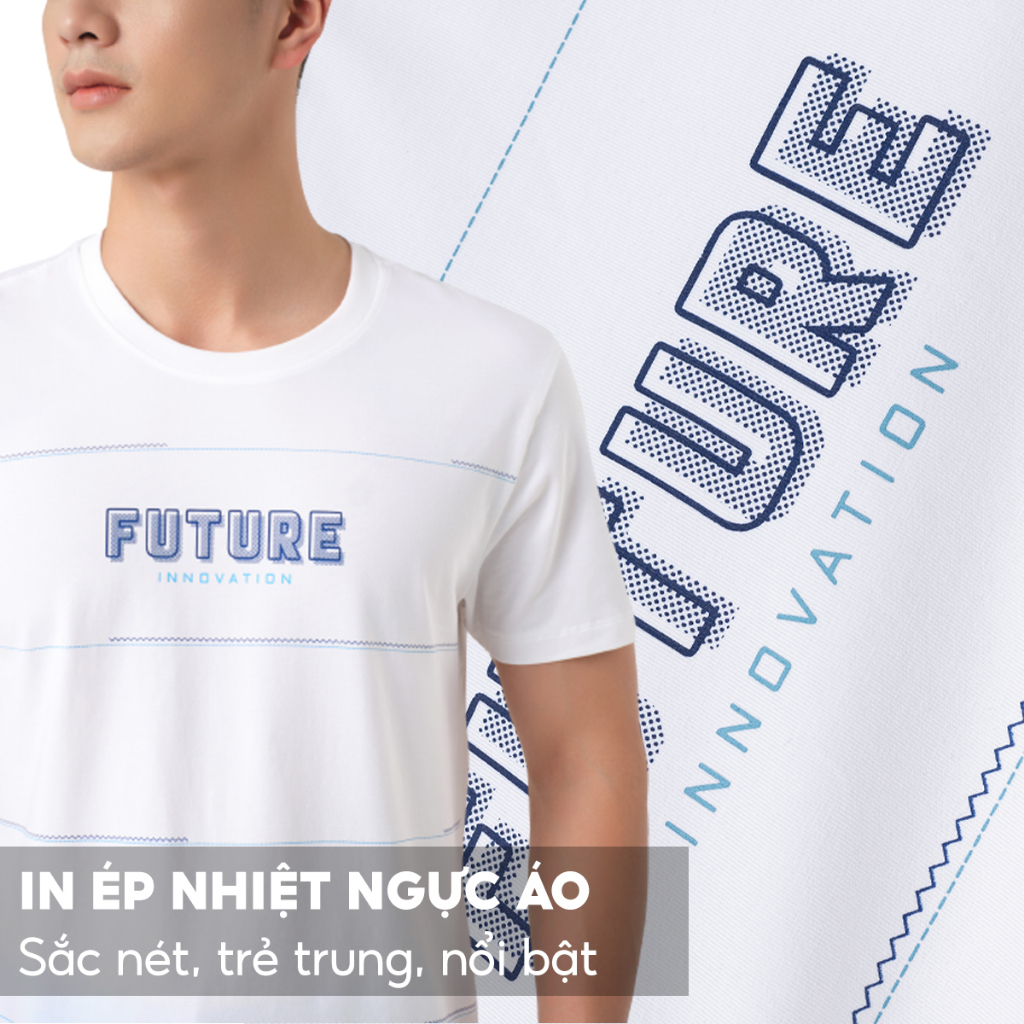 Áo Thun Nam Ngắn Tay 5S FUTURE, Chất Cotton, Thấm Hút, In Trẻ Trung (TSO23017)