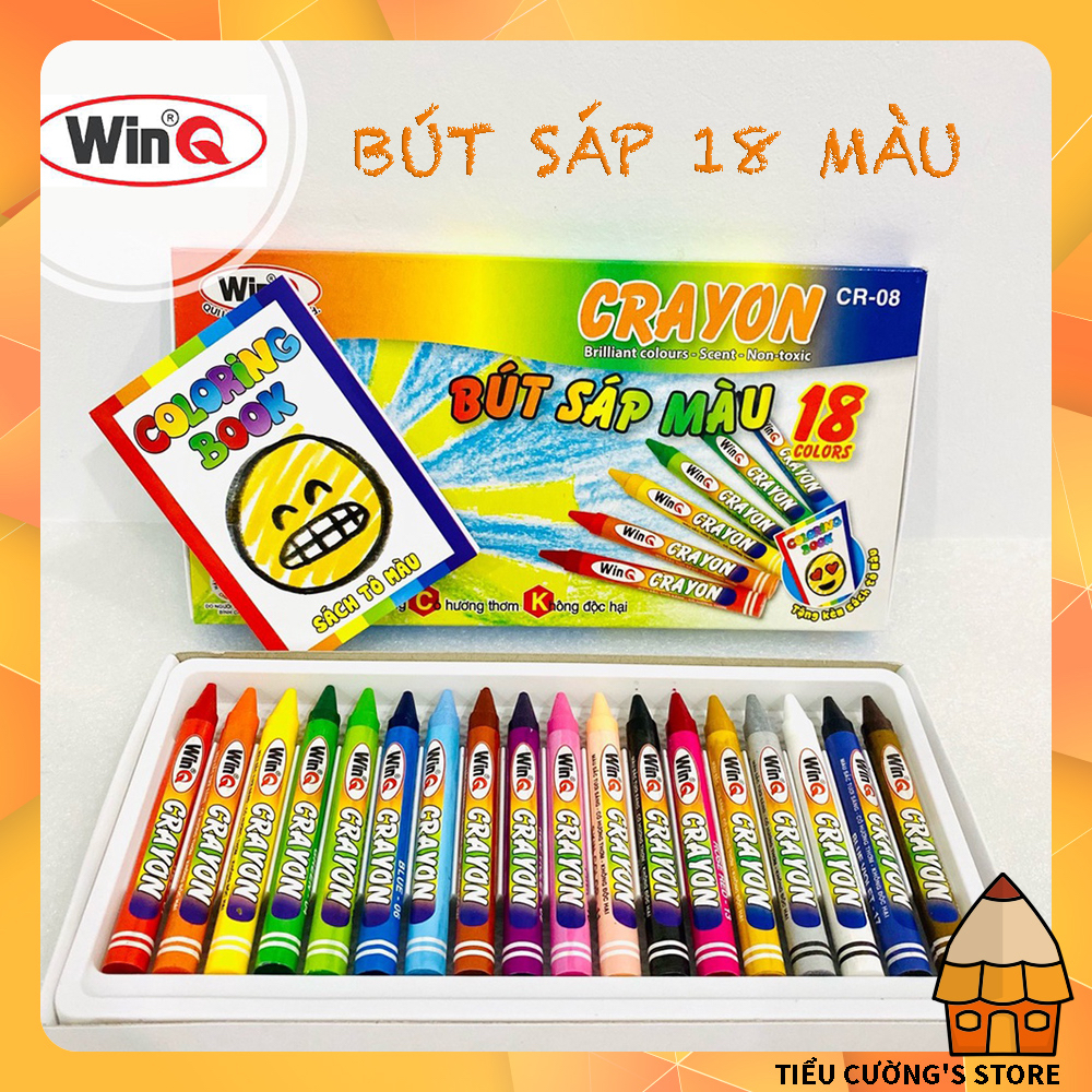 🎨 Bút Sáp 12-18 màu WinQ CR-07/ CR-08 🖍️ màu sáng đẹp dễ tô dễ sử dụng bán chạy