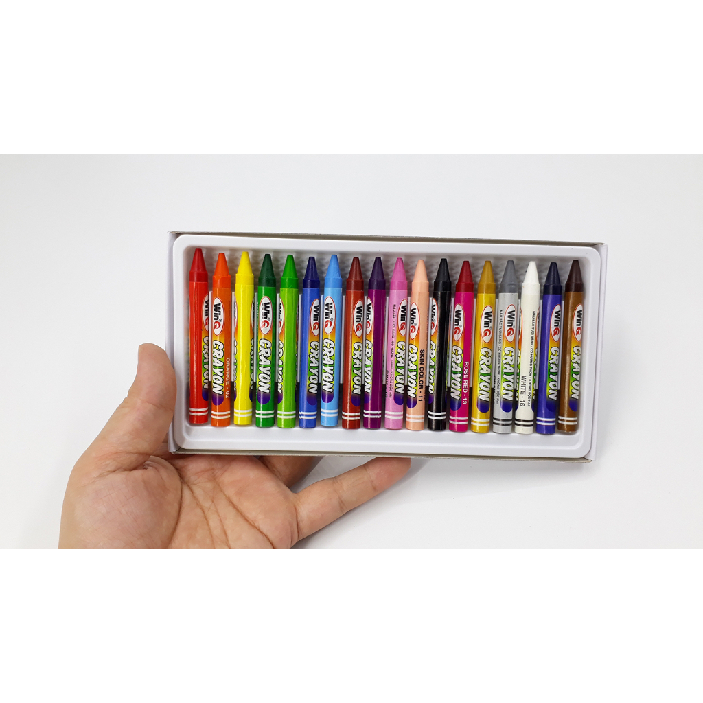 🎨 Bút Sáp 12-18 màu WinQ CR-07/ CR-08 🖍️ màu sáng đẹp dễ tô dễ sử dụng bán chạy