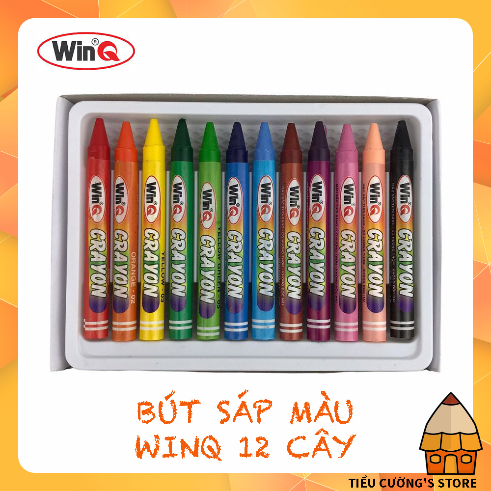 🎨 Bút Sáp 12-18 màu WinQ CR-07/ CR-08 🖍️ màu sáng đẹp dễ tô dễ sử dụng bán chạy