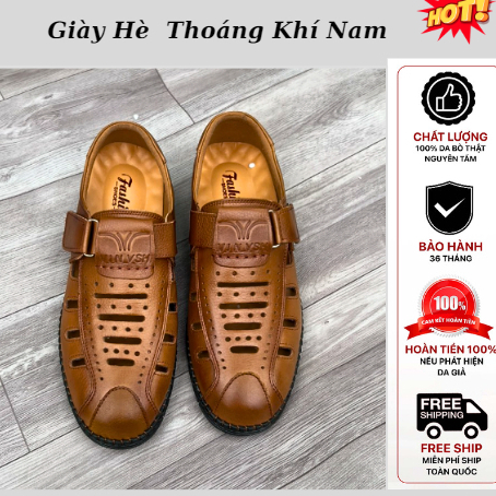 Giày Lười Nam Thoáng Khí Da Bò Cao Cấp,Giày Rọ Hè Nam Công Sở Phong Cách Hàn Quốc