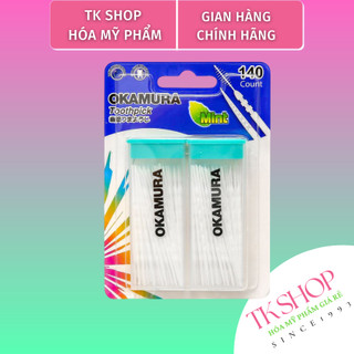 Okamura - Tăm Nhựa Nha Khoa Nhật Bản - Hộp 140 Que