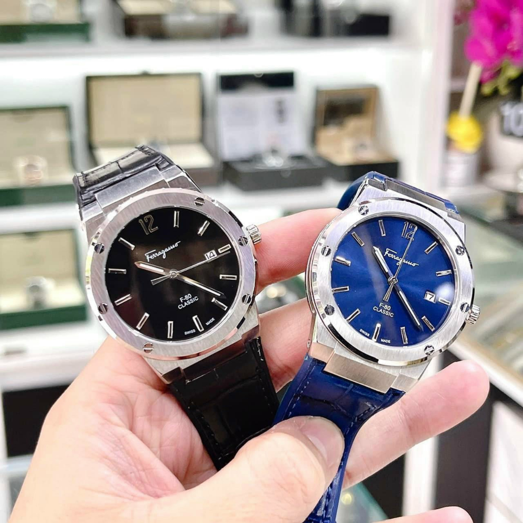 Đồng hồ Nam F80 Classic, 41mm, kính sapphire, máy nhật, mỏng.