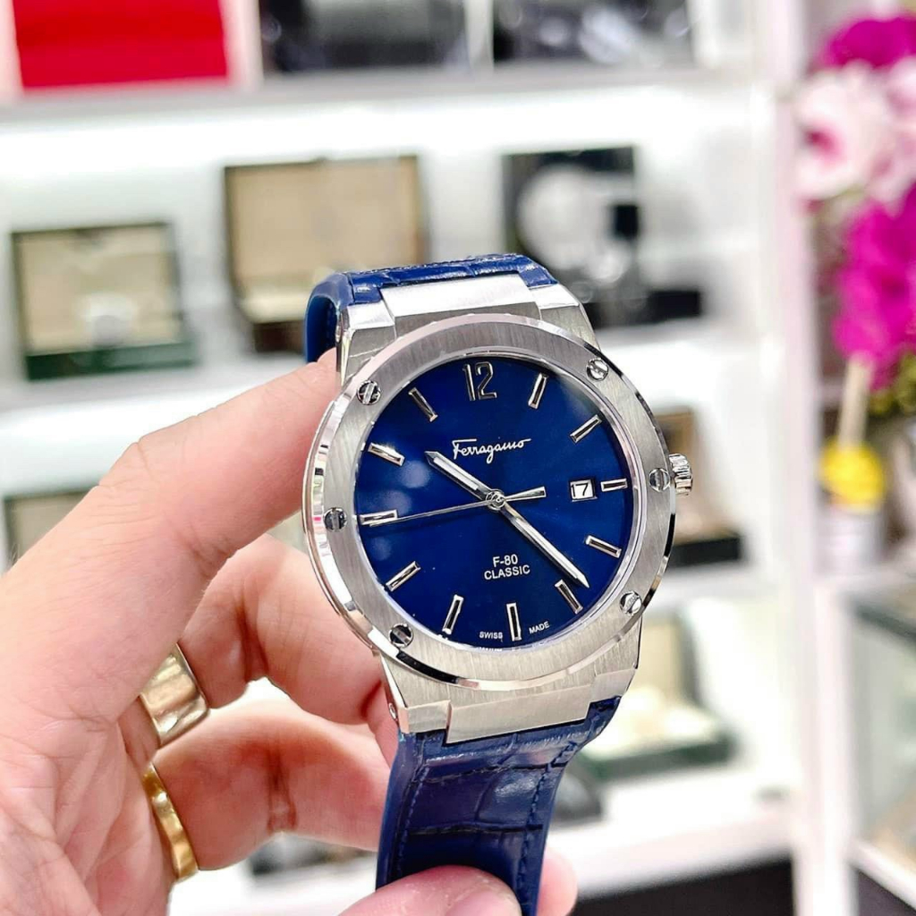 Đồng hồ Nam F80 Classic, 41mm, kính sapphire, máy nhật, mỏng.