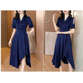Đầm váy xòe cổ v phong cách hàn quốc nữ văn phòng co size M,L,XL