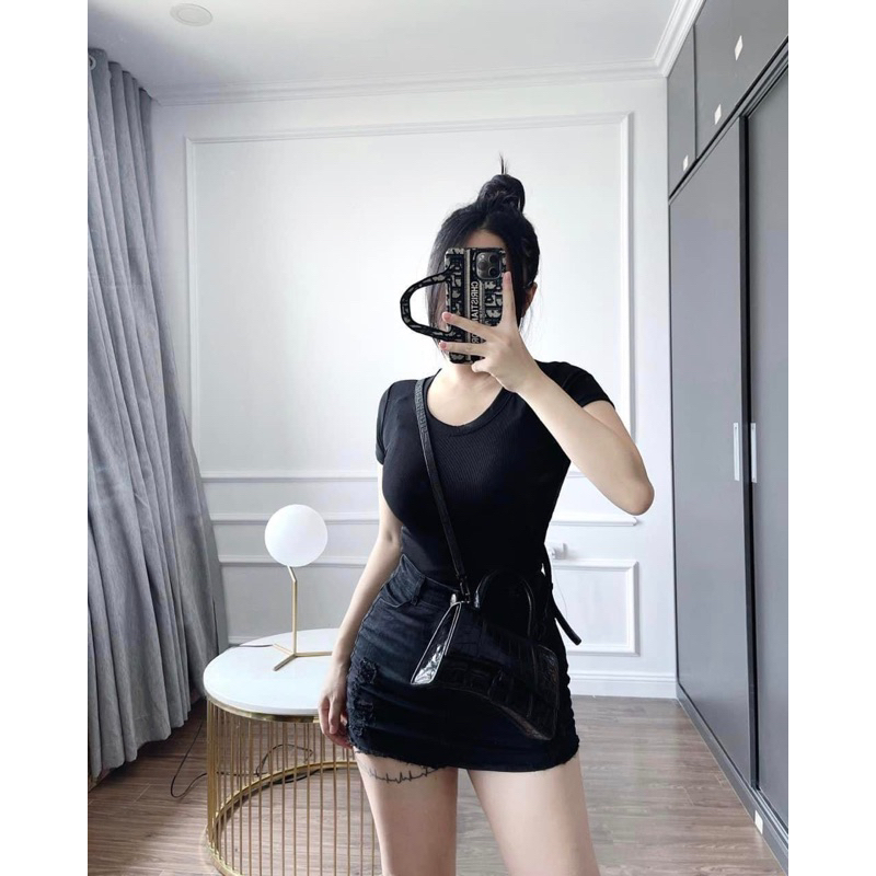 SET 3 ÁO TĂM CỘC TAY HM ĐEN TRẮNG TÍM