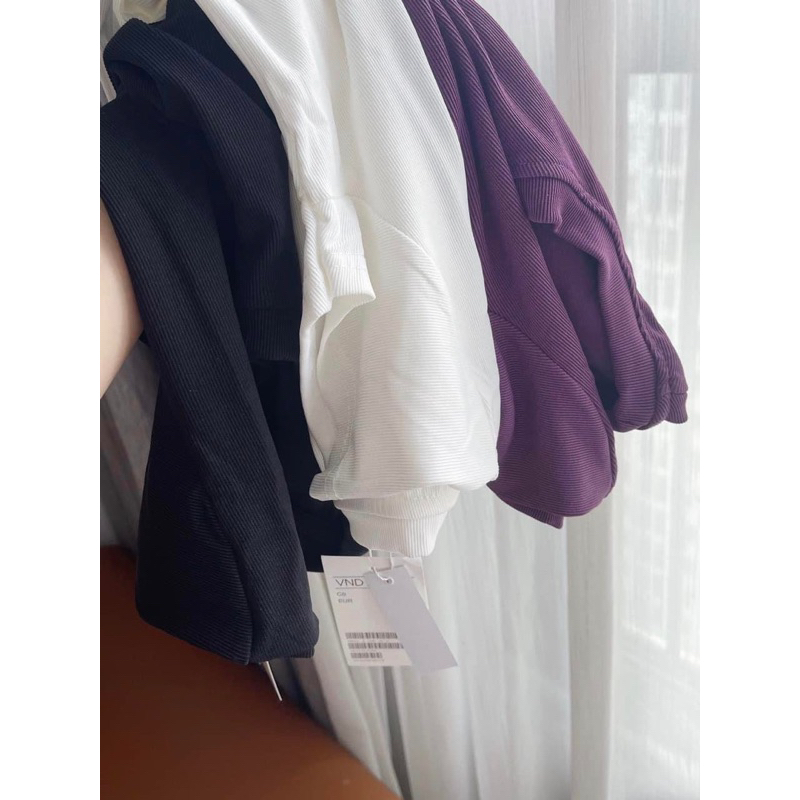 SET 3 ÁO TĂM CỘC TAY HM ĐEN TRẮNG TÍM