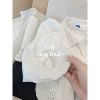 Áo sơ mi phối ren Gu