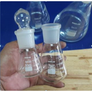 Onelab bình tam giác có nút/ nắp thủy tinh 50ml, 100ml, 250ml, 500ml, 1000ml