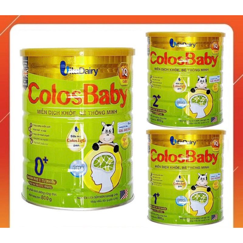 Sữa COLOSBABY IQ Gold 0+,1+,2+ Miễn dịch khoẻ-Bé Thông Minh lon800gr ( date 2025)