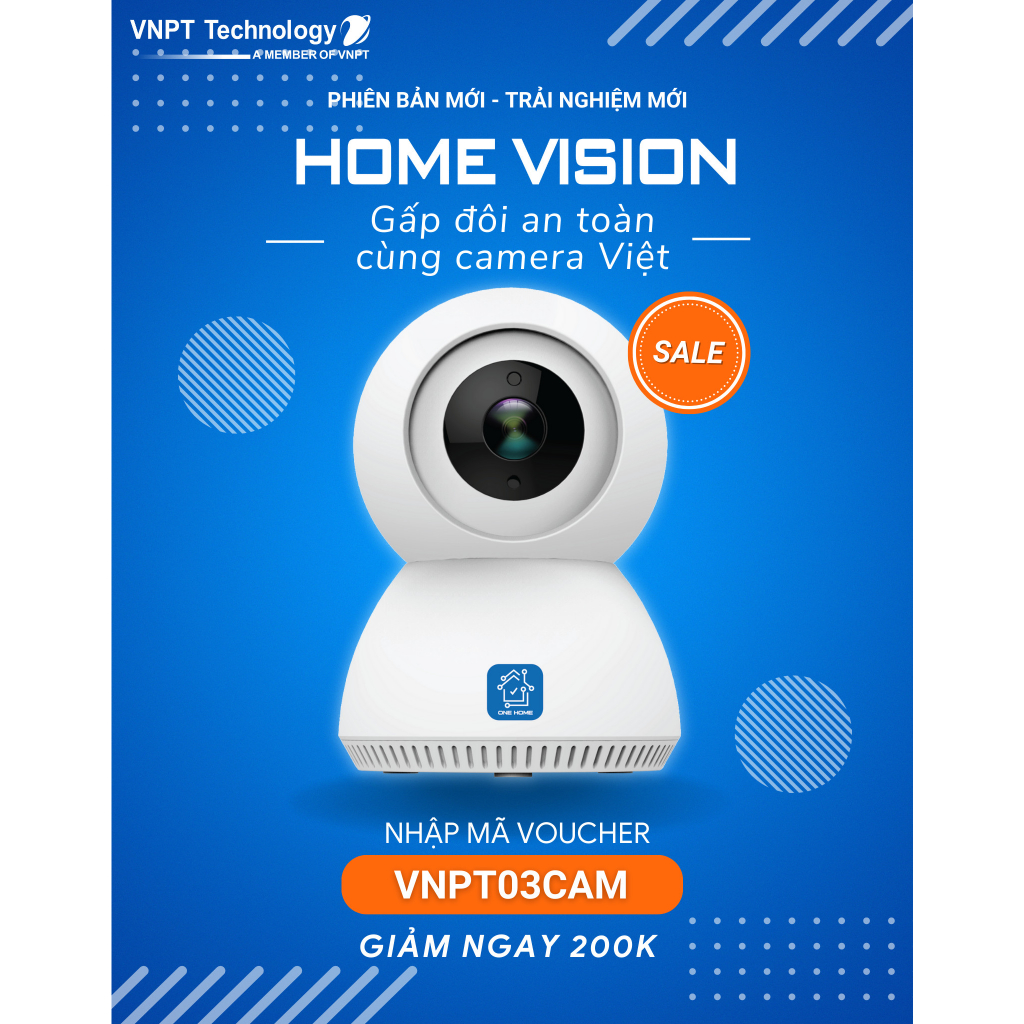 Camera IP Wifi VNPT Technology HVIP03 xoay 360 + thẻ 16Gb hàng Việt Nam Chất Lượng Cao