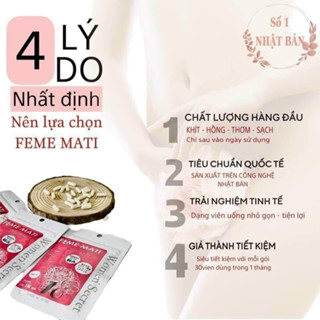 Viên Uống Men Phụ Khoa Feme Mati Nhật Bản Gói 30 Viên