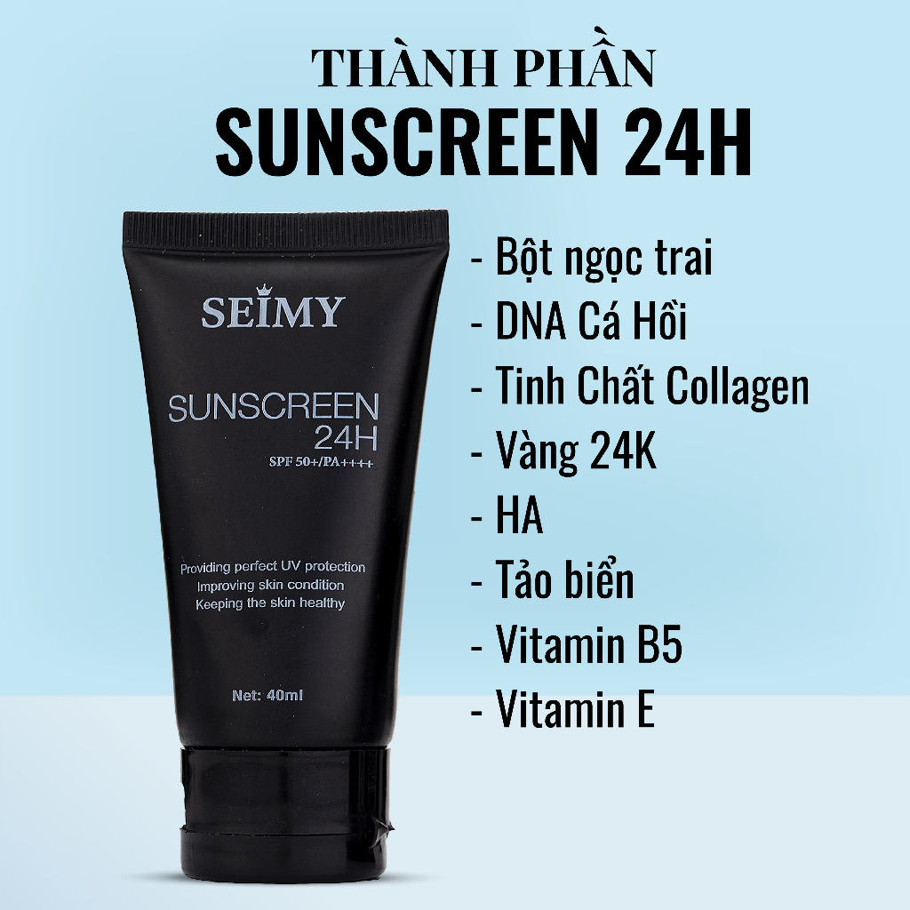 Kem chống nắng dưỡng da dưỡng trắng Seimy - Sunscreen 24h da mặt