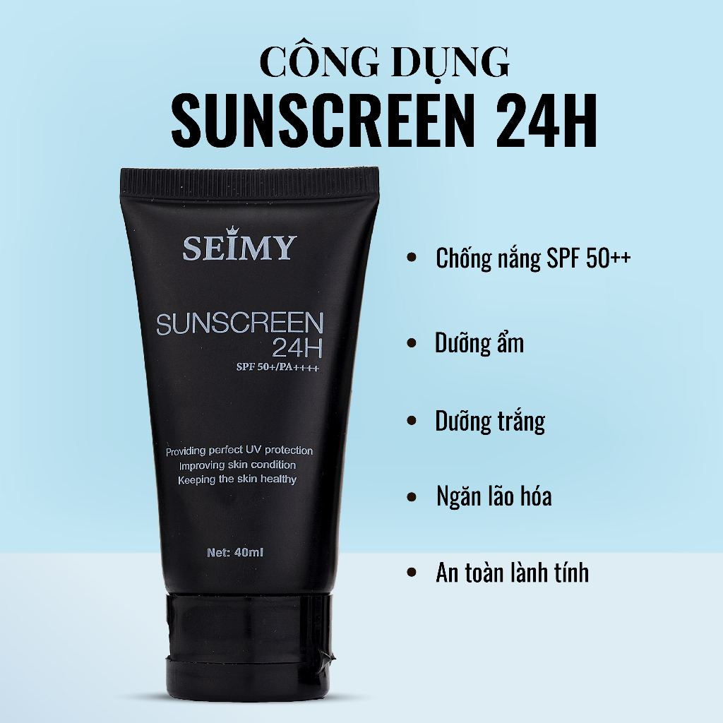 Kem chống nắng dưỡng da dưỡng trắng Seimy - Sunscreen 24h da mặt