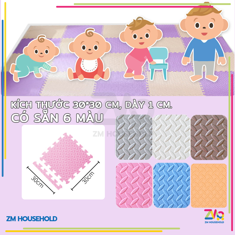 Thảm xốp lót sàn,Thảm xốp eva 30×30x1cm hàng chuẩn, đẹp,lắp ráp trải sàn cho bé,chống trơn trượt,thảm ghép lót sàn