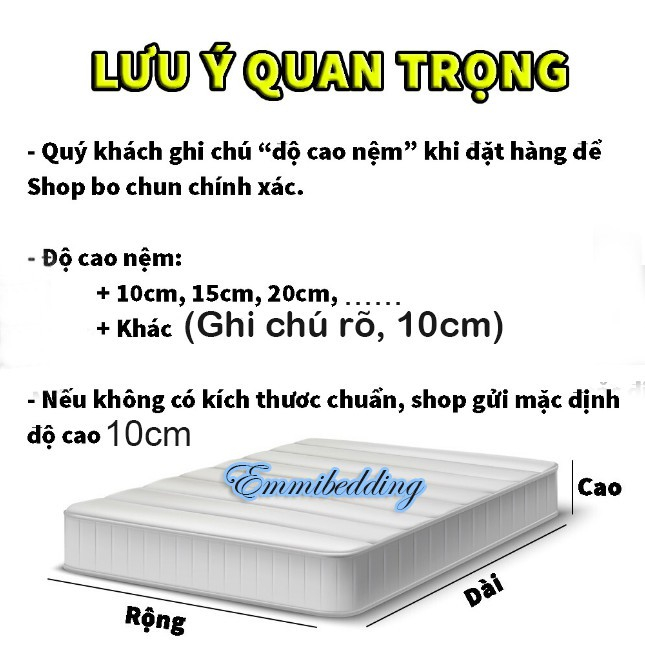 [BST 2023]Bộ Chăn Ga Gối Cotton Tici Emmi Bedding Drap Giường Đủ Size  Nệm 1m, 1m2, 1m4, 1m6, 1m8, 2m2 Không Kèm Ruột