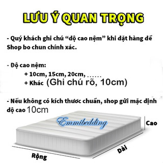 Bộ Chăn Ga Gối Cotton Tici Emmi Bedding Drap Giường Đủ Size Nệm 1m, 1m2