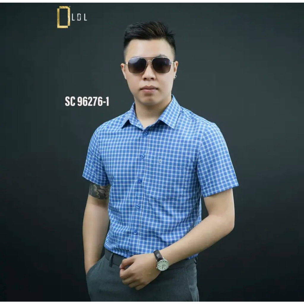 Áo Sơ Mi Nam Kẻ Sọc Cọc Tay Công Sở LDL 100% Cotton Cap Cấp Đơn Giản Lịch Sự Và Sang Trọng
