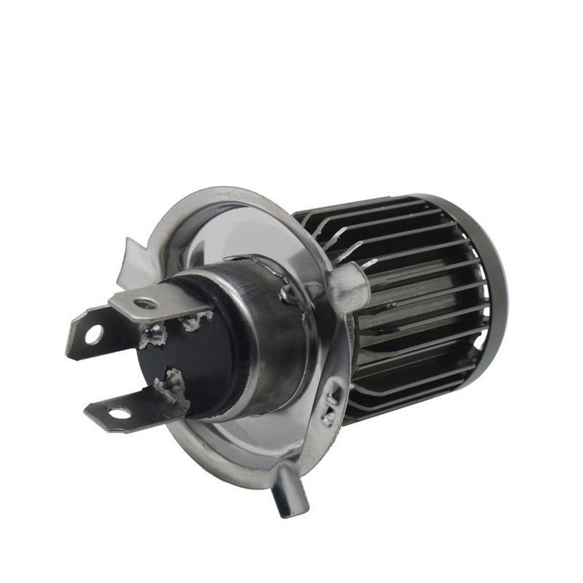 Bóng đèn led H4 tích hợp bi cầu mini có COS - PHA, Bóng lét H4 bi cầu sáng pha trắng cos vàng dành cho xe máy sài bóng 3