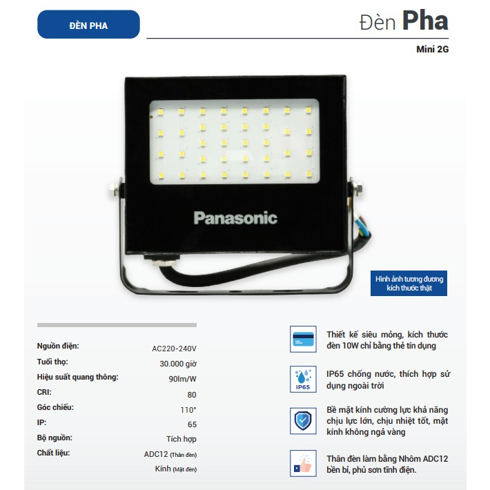 Đèn LED pha Panasonic 10W-20W-30W-50W-70W Seri Mini 2G