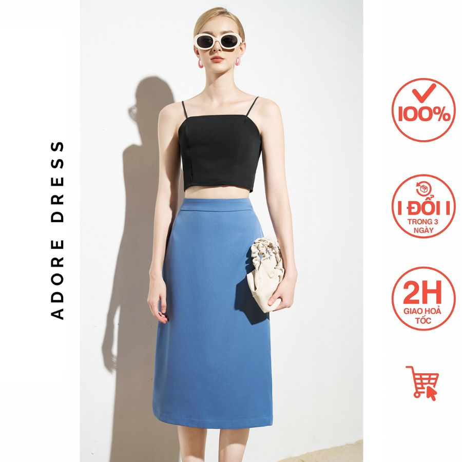 Chân váy Midi skirts official style tuytsy trơn 313SK2022 ADORE DRESS