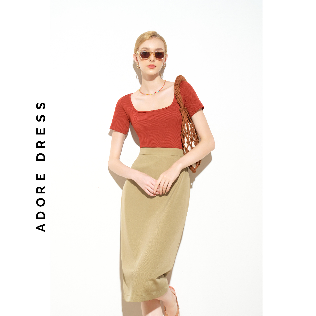 Chân váy Midi skirts official style tuytsy trơn 313SK2022 ADORE DRESS